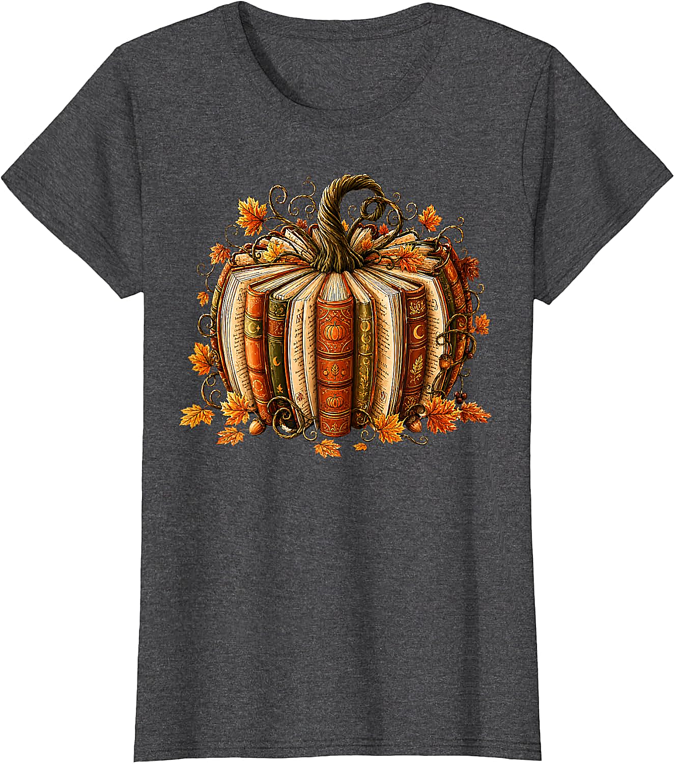  Fall Reading Pumpkin Book Teacher T-Shirt Unisex Tee