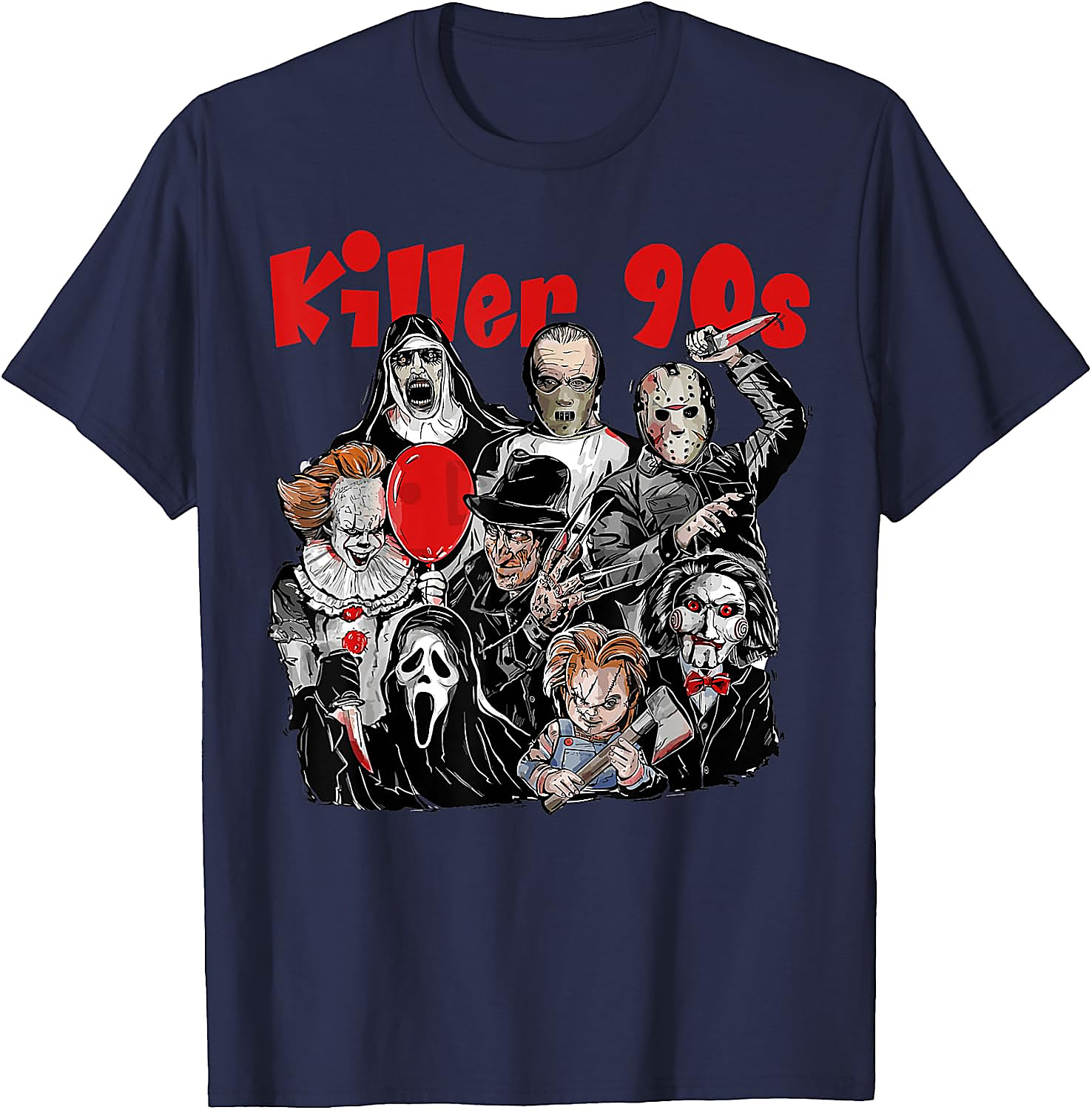 Killer 90s Horror Movie Icons T-Shirt
