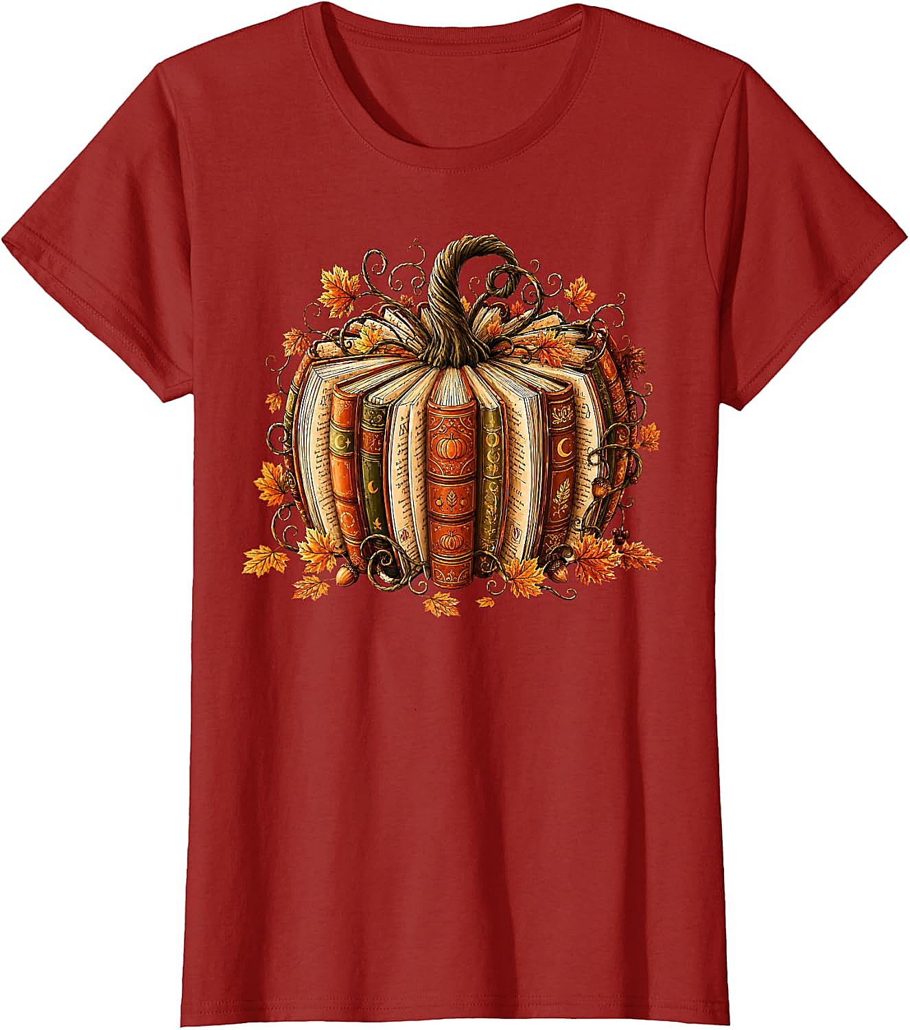  Fall Reading Pumpkin Book Teacher T-Shirt Unisex Tee