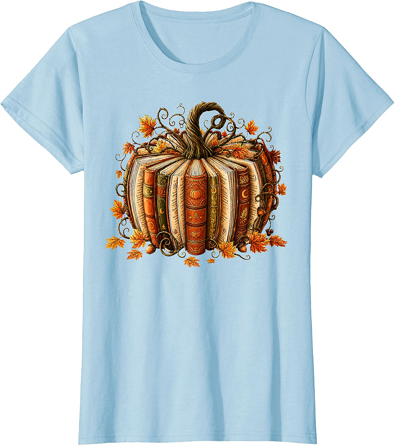  Fall Reading Pumpkin Book Teacher T-Shirt Unisex Tee