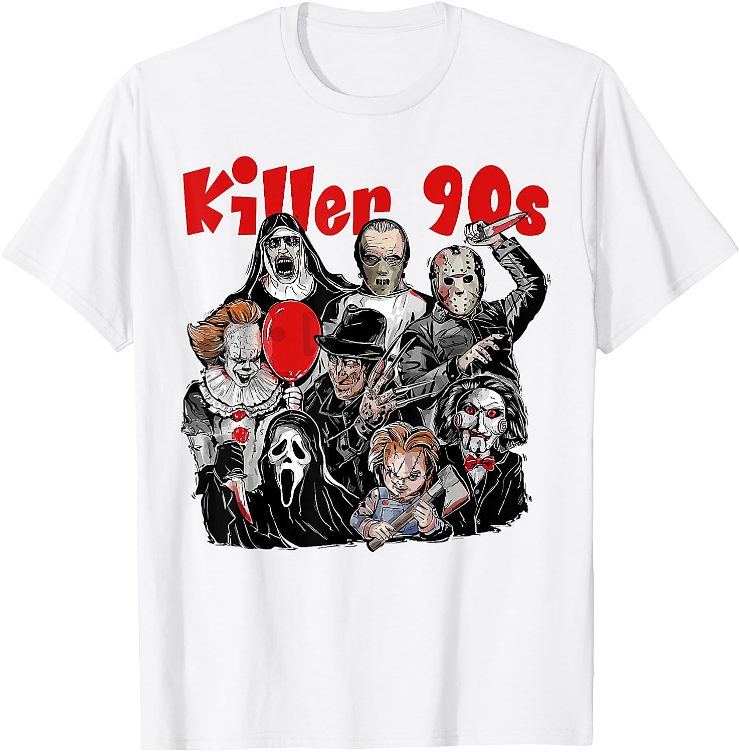 Killer 90s Horror Movie Icons T-Shirt