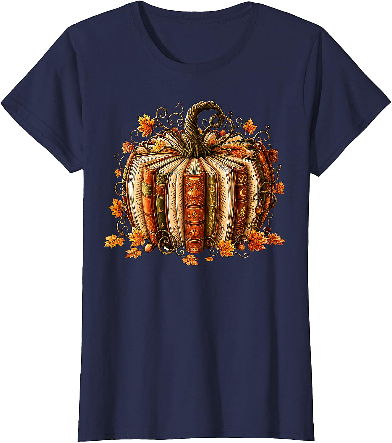  Fall Reading Pumpkin Book Teacher T-Shirt Unisex Tee
