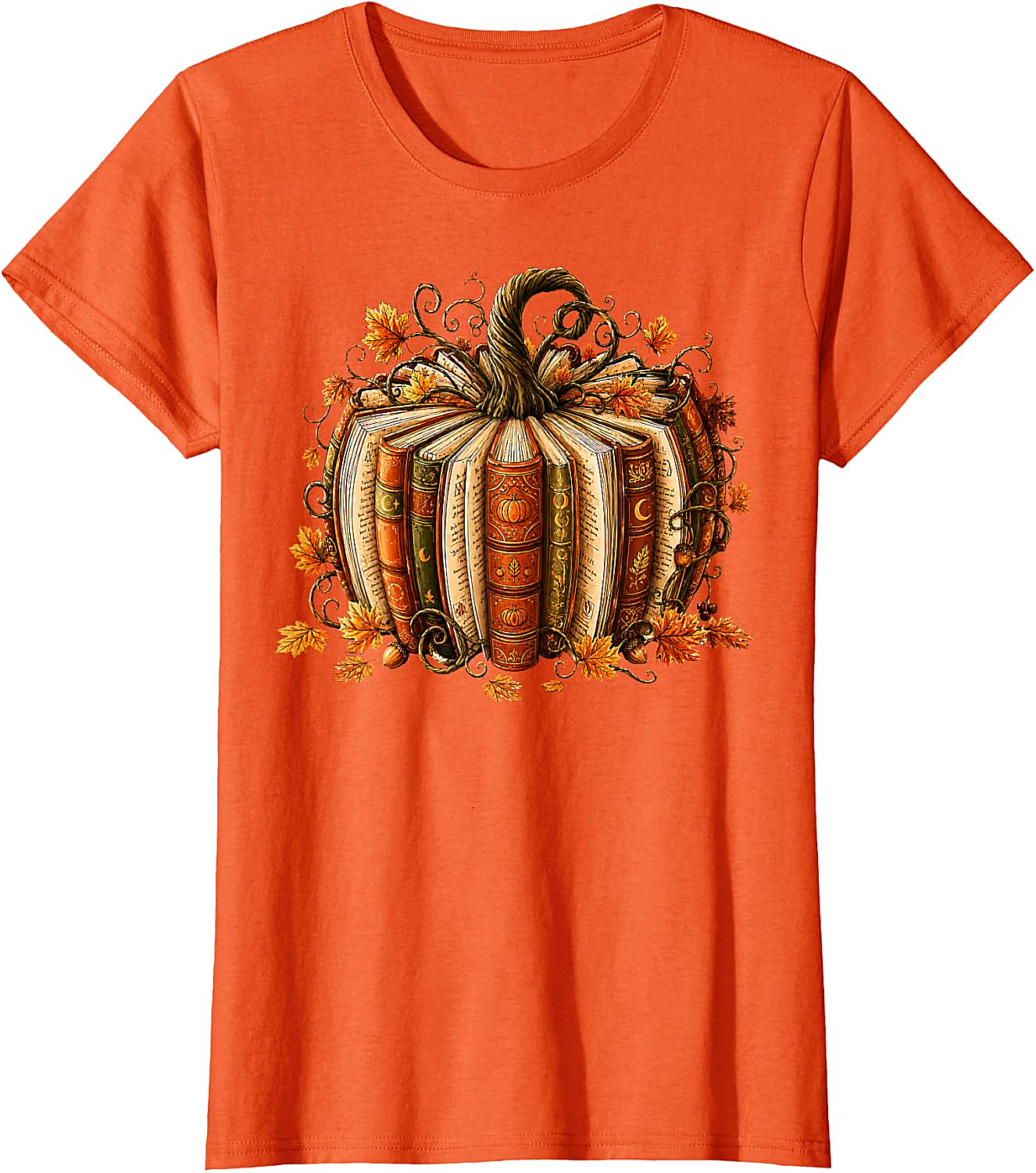  Fall Reading Pumpkin Book Teacher T-Shirt Unisex Tee
