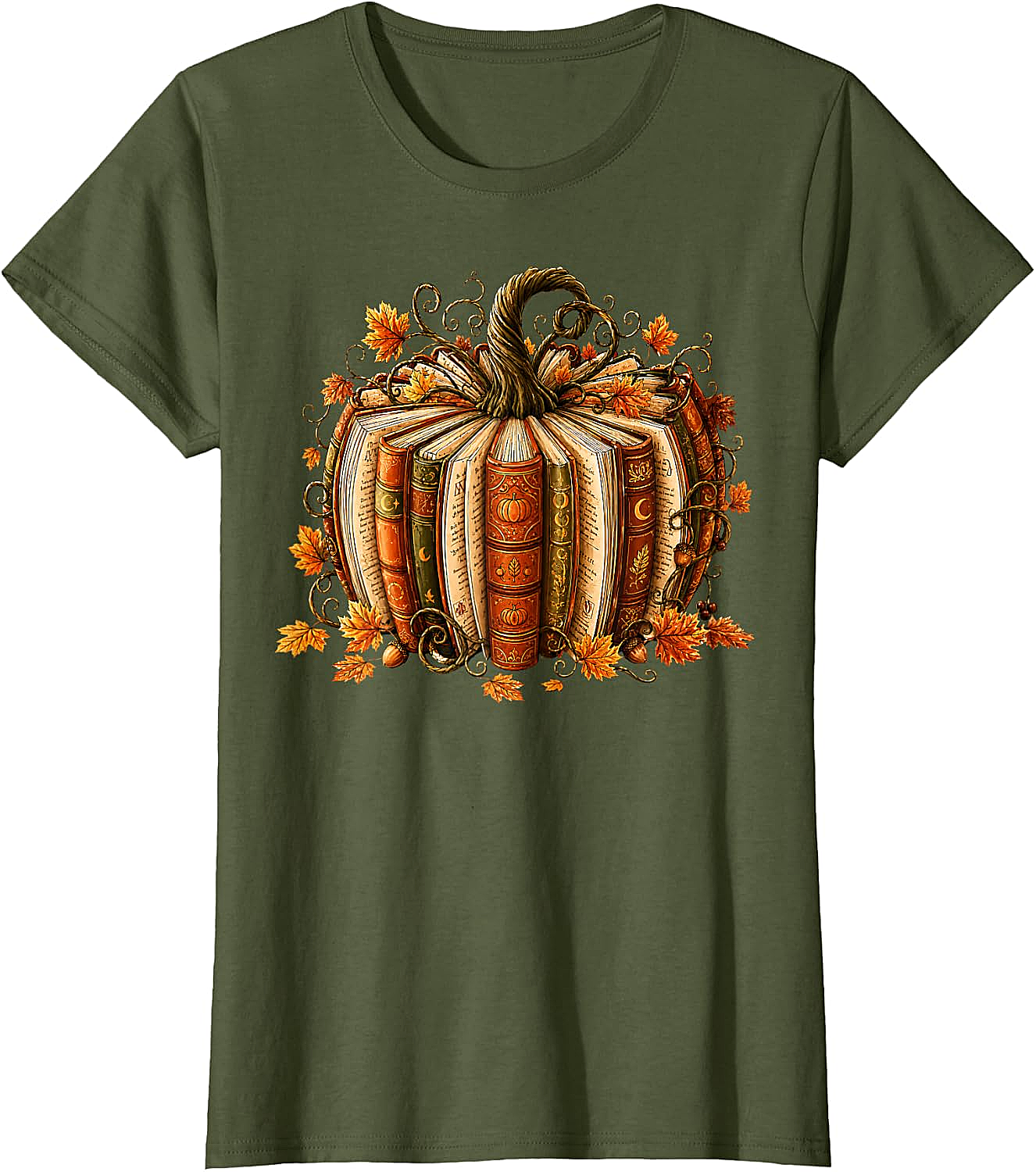  Fall Reading Pumpkin Book Teacher T-Shirt Unisex Tee
