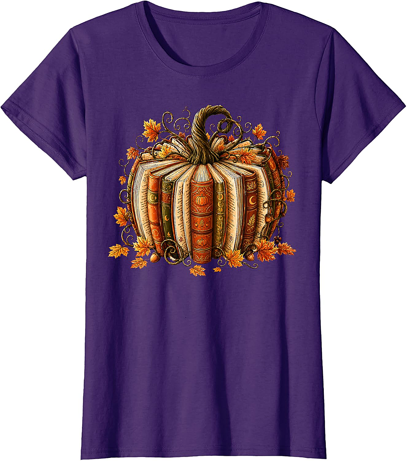  Fall Reading Pumpkin Book Teacher T-Shirt Unisex Tee