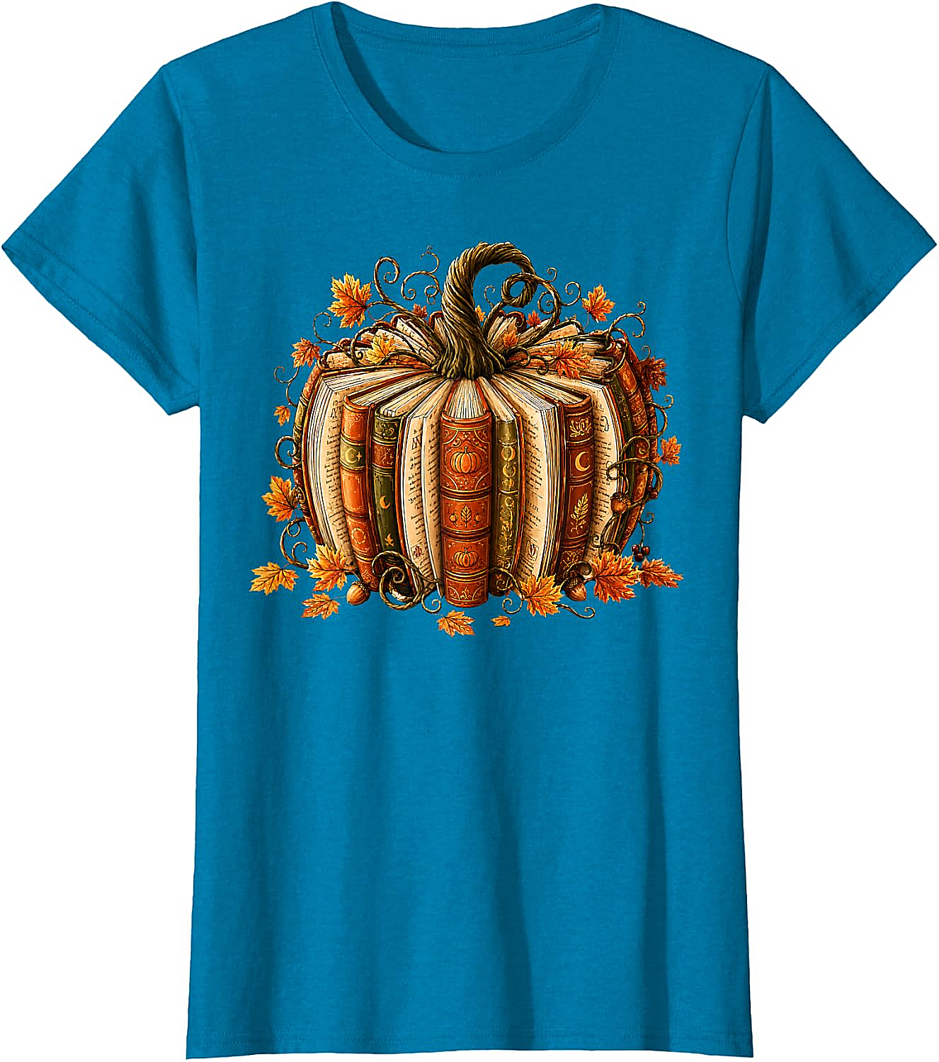  Fall Reading Pumpkin Book Teacher T-Shirt Unisex Tee
