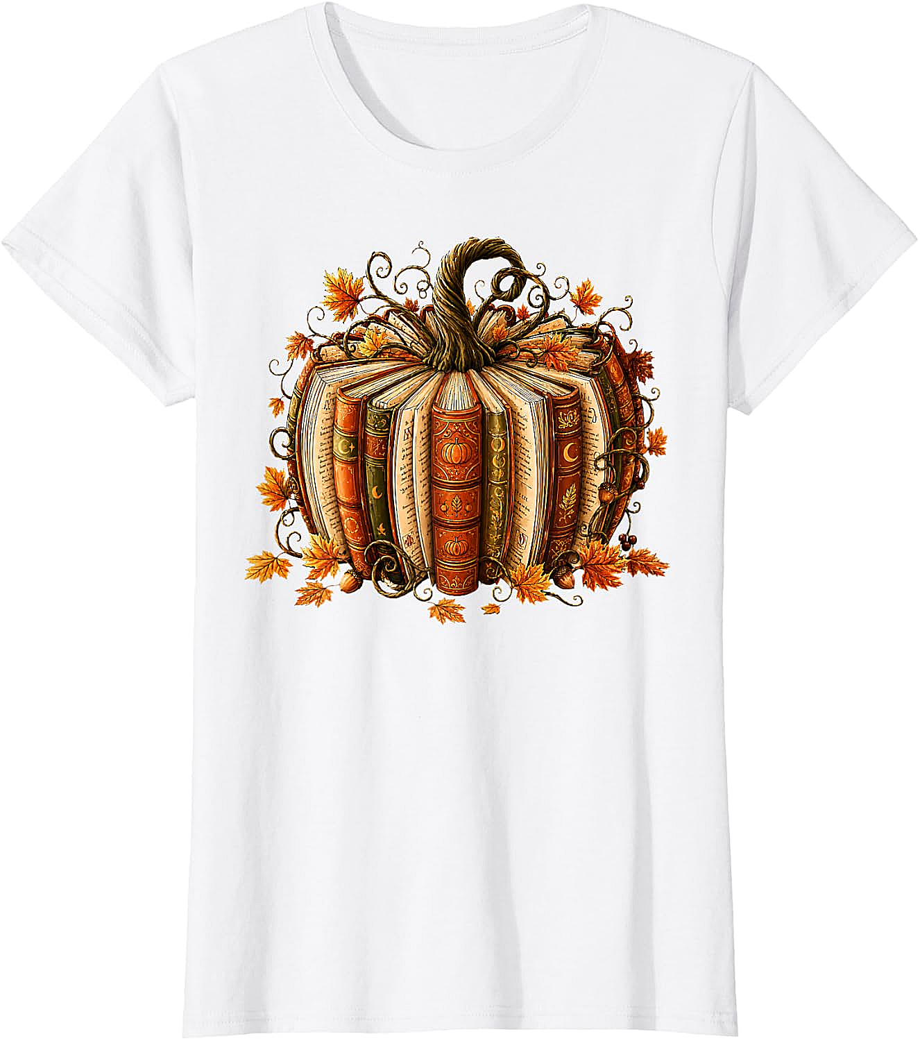  Fall Reading Pumpkin Book Teacher T-Shirt Unisex Tee