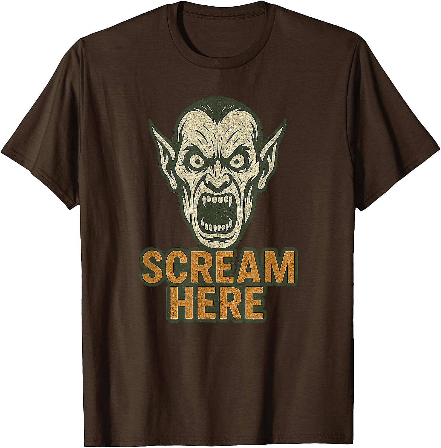 Scream Here Vampire Halloween T-Shirt | Funny Scary Tee