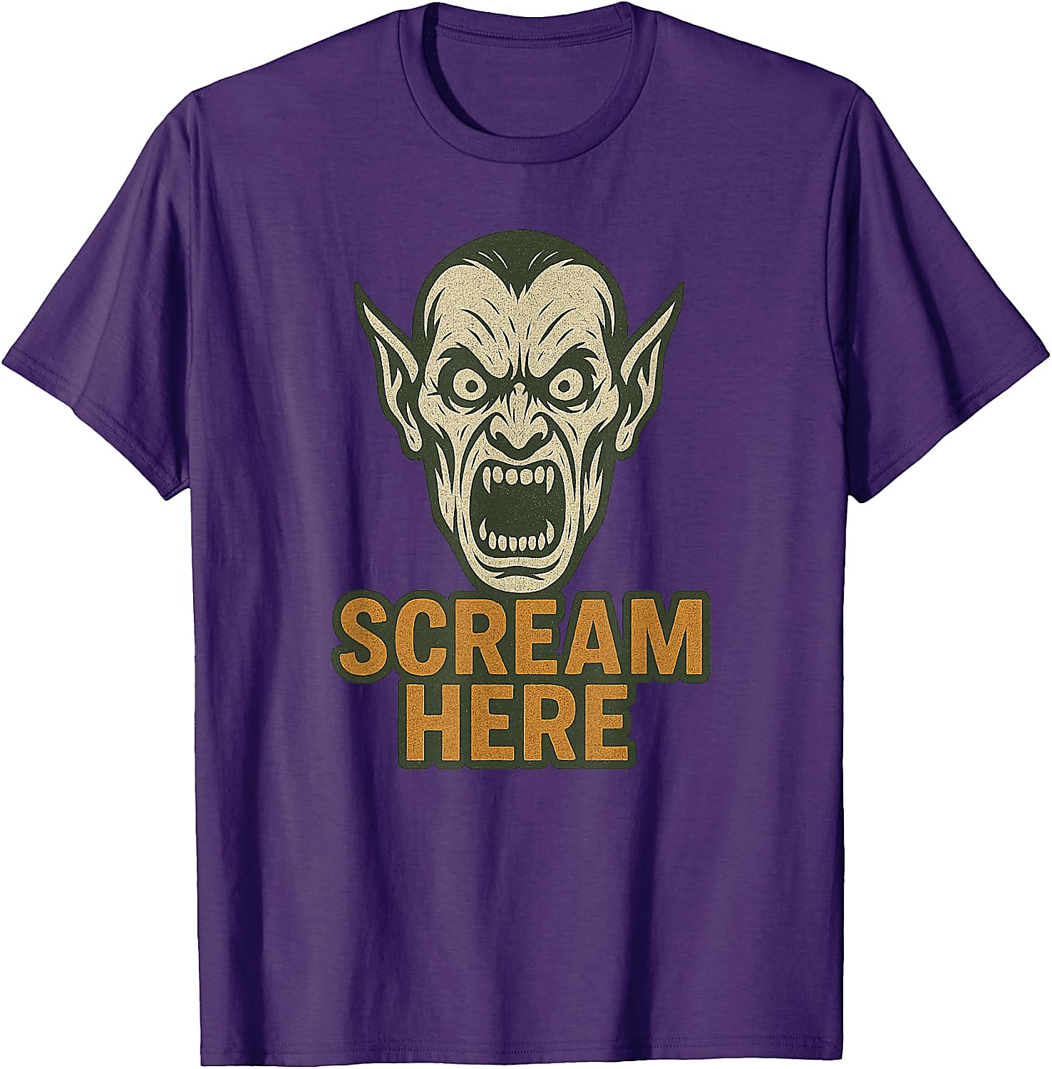 Scream Here Vampire Halloween T-Shirt | Funny Scary Tee