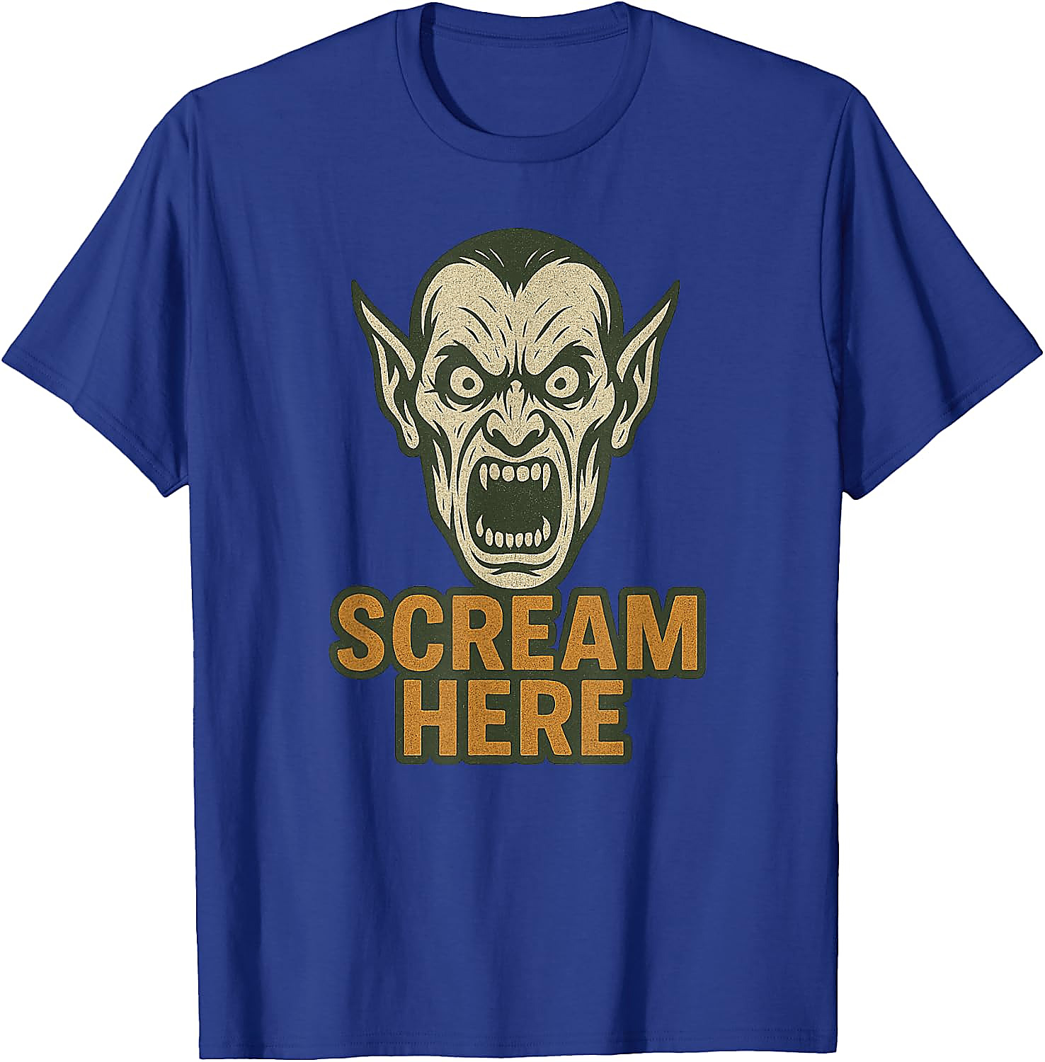 Scream Here Vampire Halloween T-Shirt | Funny Scary Tee