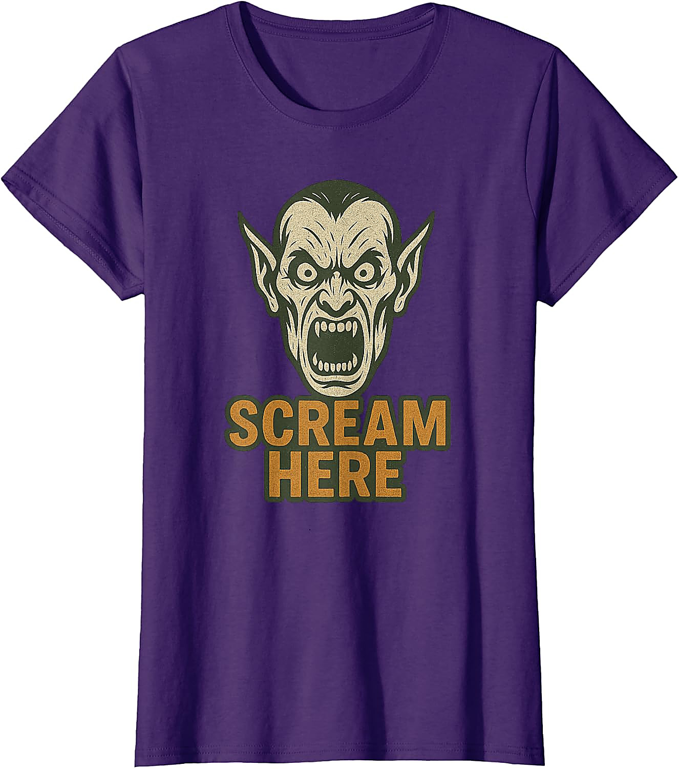 Scream Here Vampire Halloween T-Shirt | Funny Scary Tee