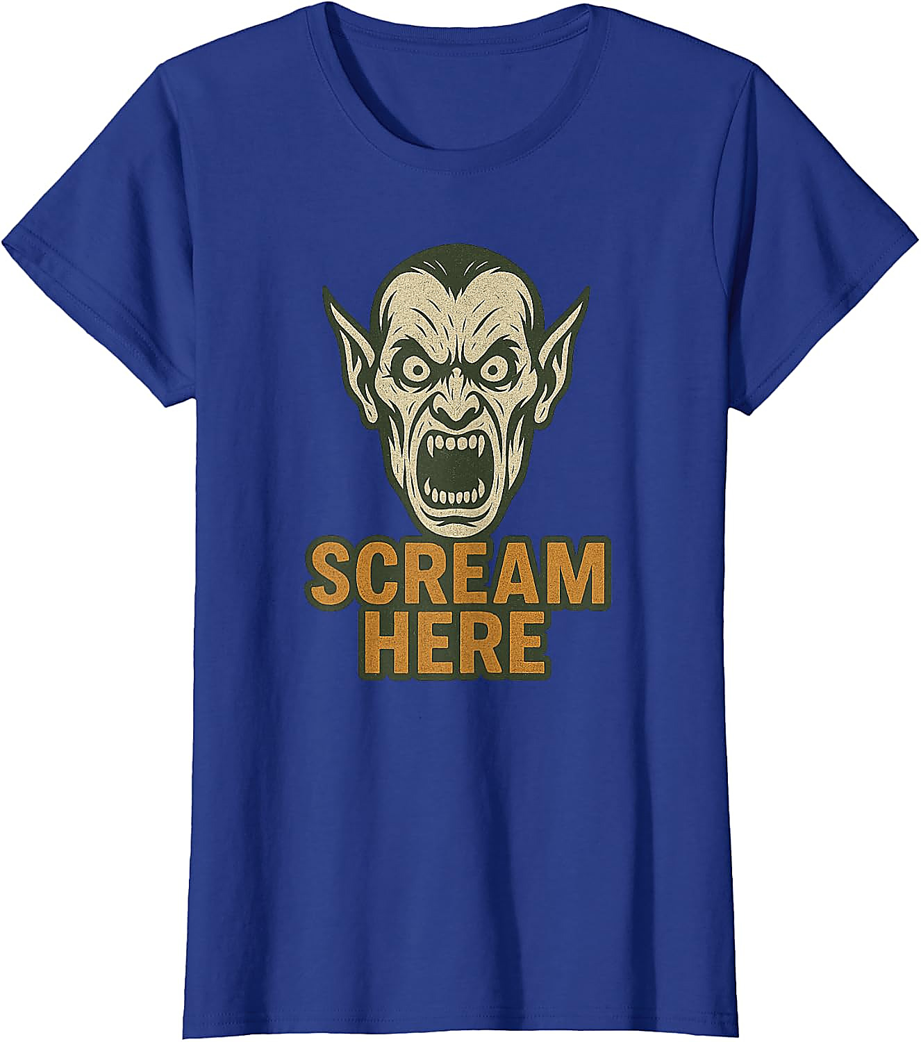Scream Here Vampire Halloween T-Shirt | Funny Scary Tee