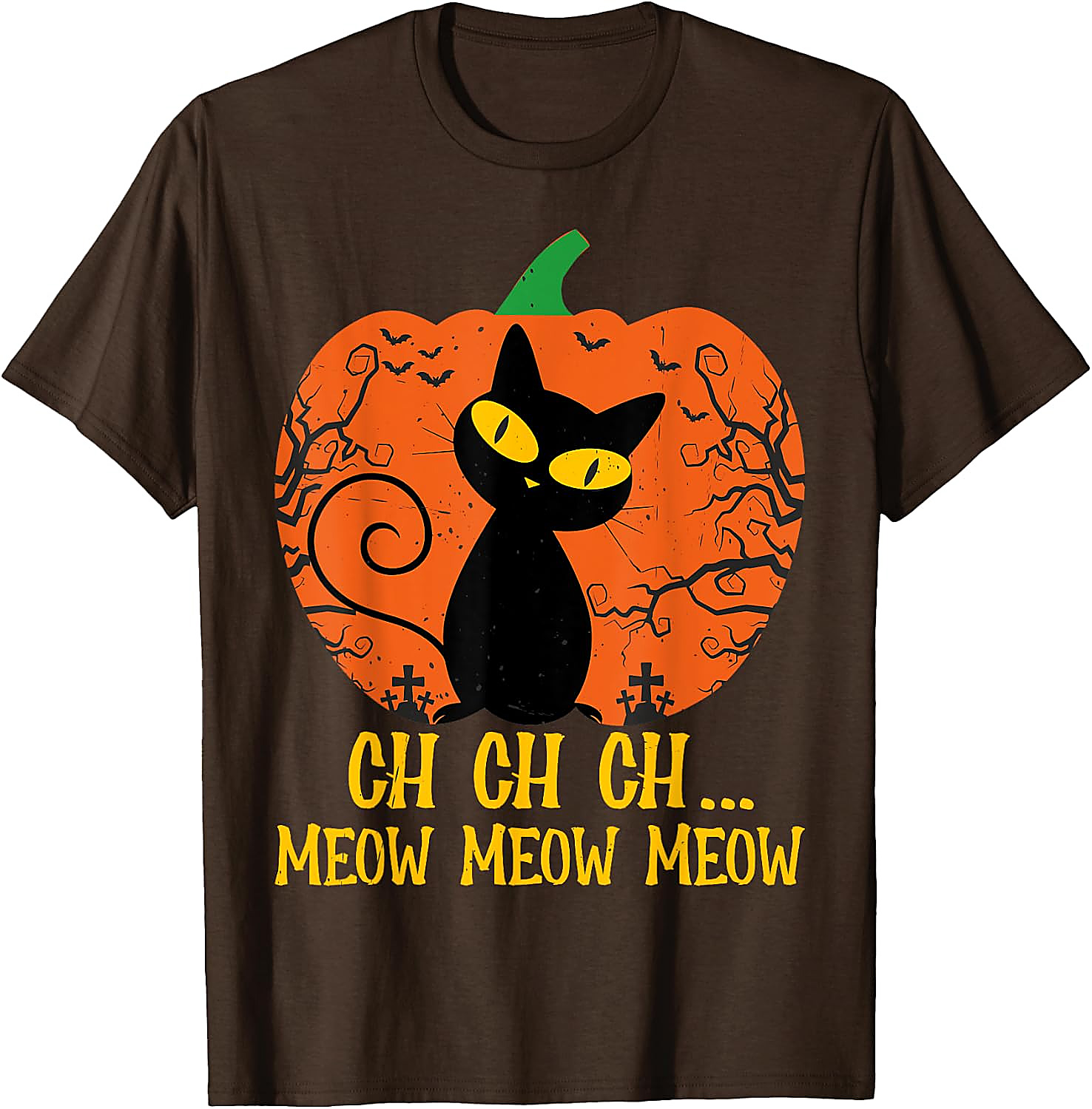 Ch Ch Ch Meow Meow Halloween Cat T-Shirt | Funny Horror Tee