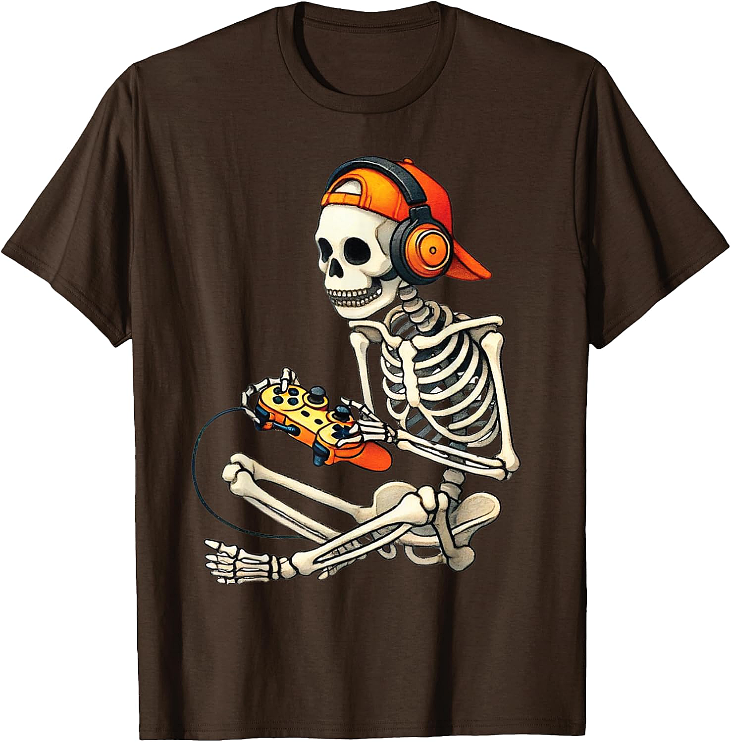  Halloween Skeleton Gamer T-Shirt Funny Gaming Tee