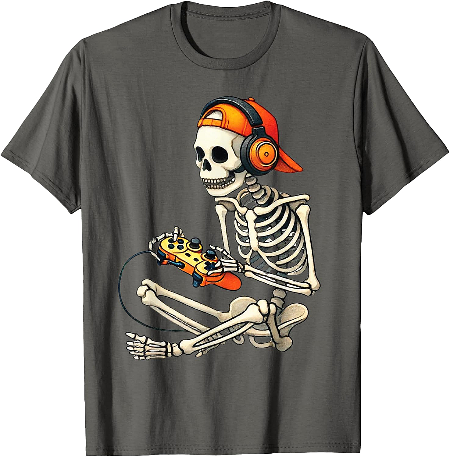  Halloween Skeleton Gamer T-Shirt Funny Gaming Tee