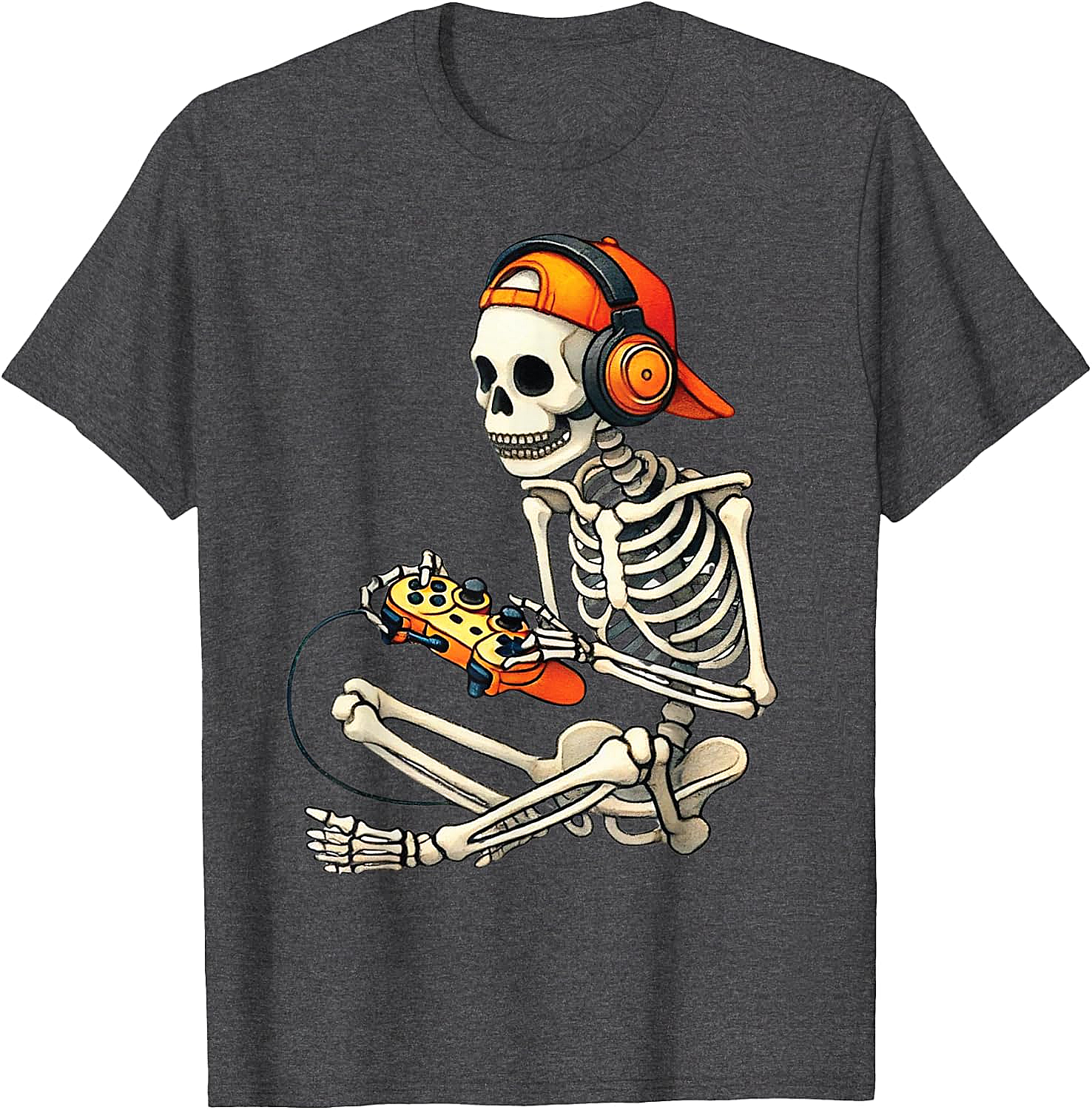 Halloween Skeleton Gamer T-Shirt Funny Gaming Tee