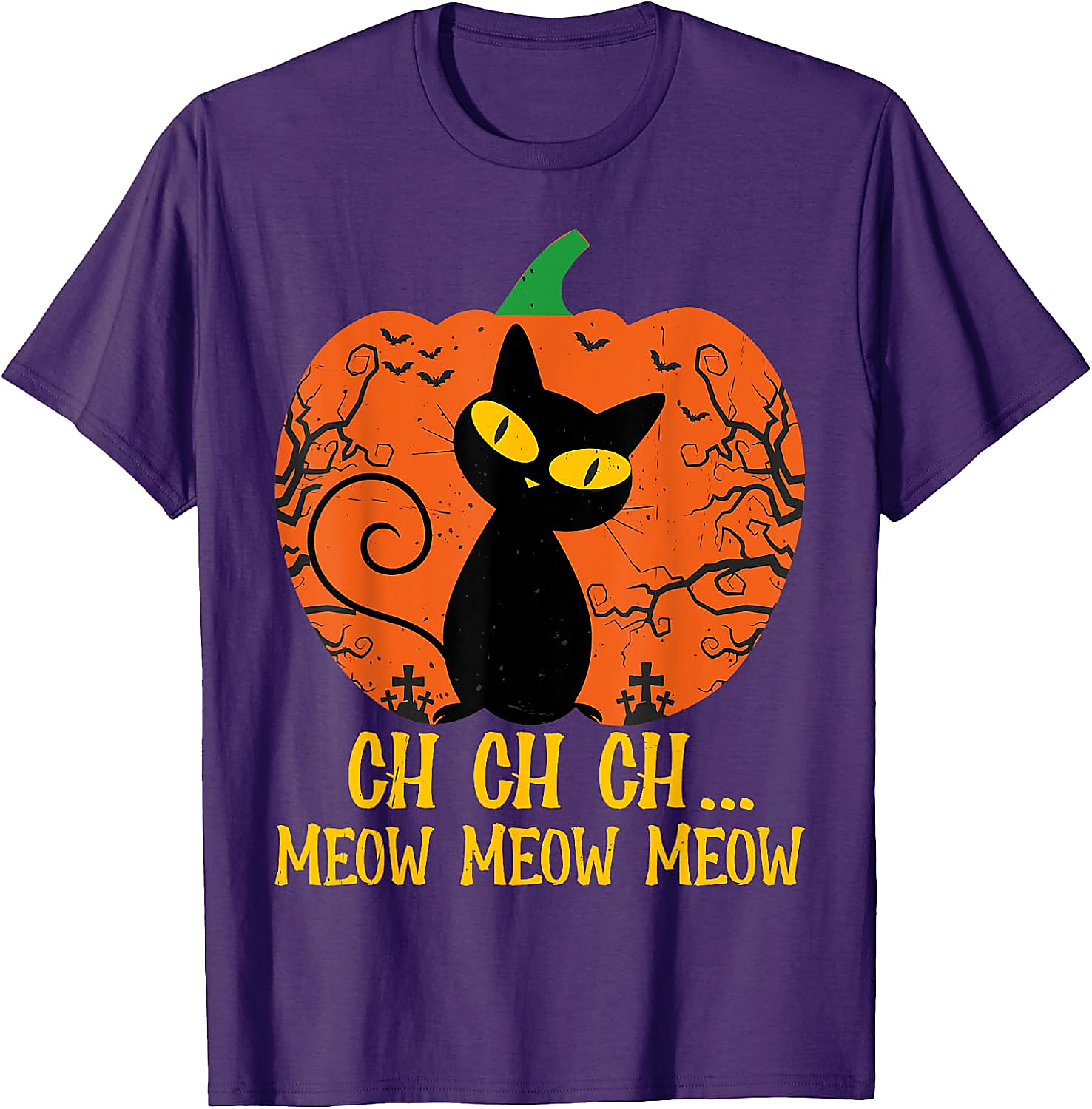 Ch Ch Ch Meow Meow Halloween Cat T-Shirt | Funny Horror Tee