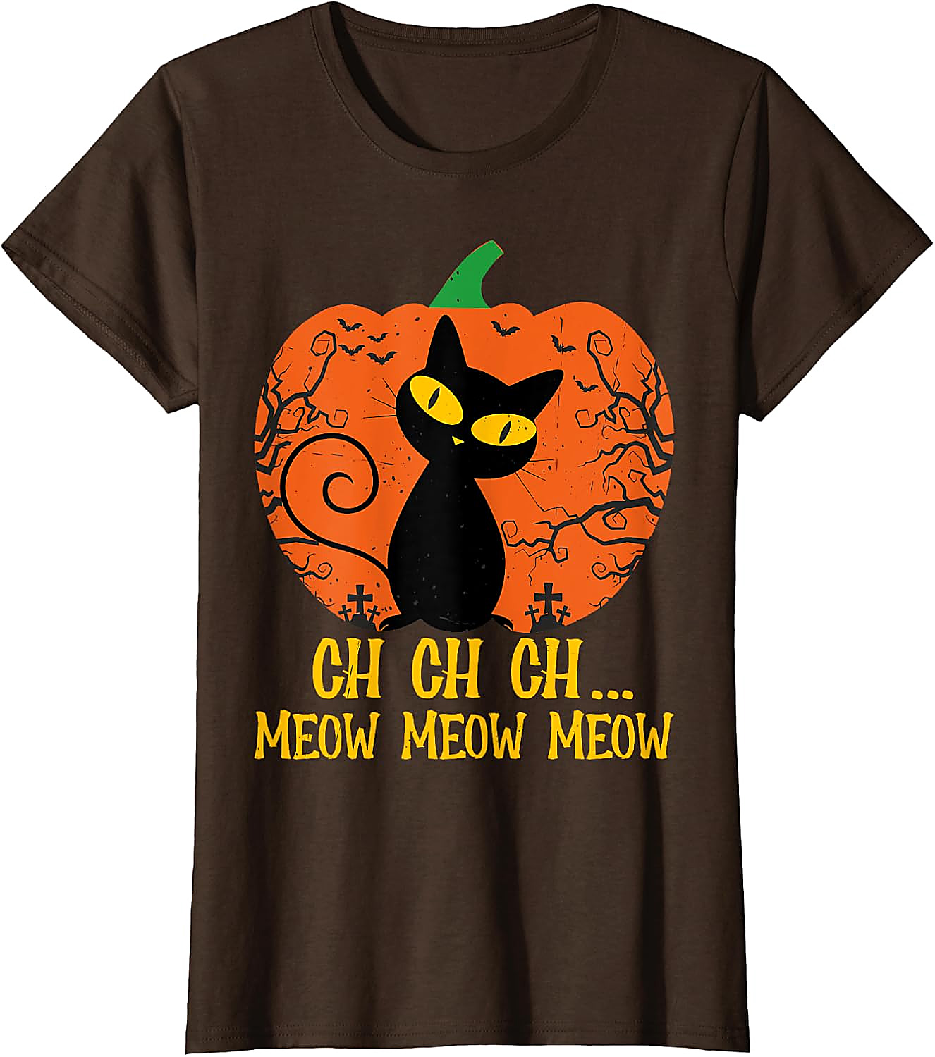 Ch Ch Ch Meow Meow Halloween Cat T-Shirt | Funny Horror Tee