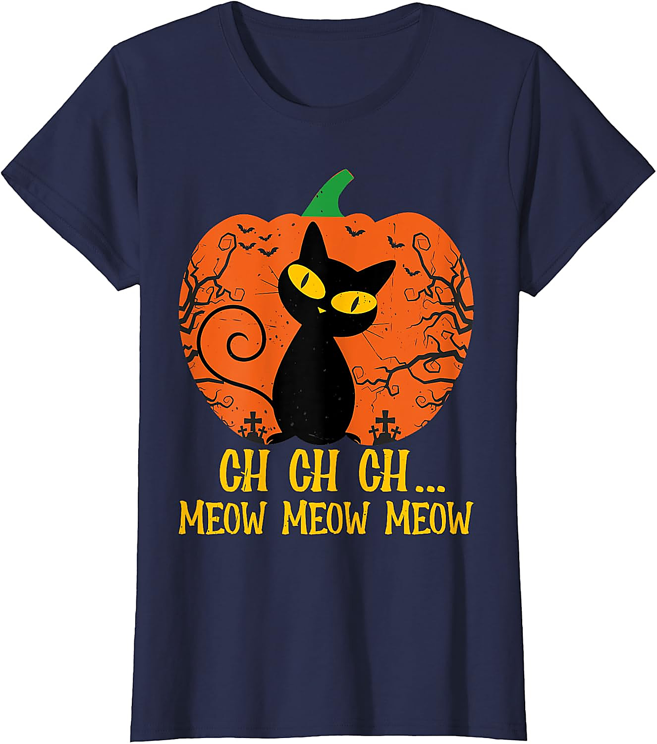 Ch Ch Ch Meow Meow Halloween Cat T-Shirt | Funny Horror Tee