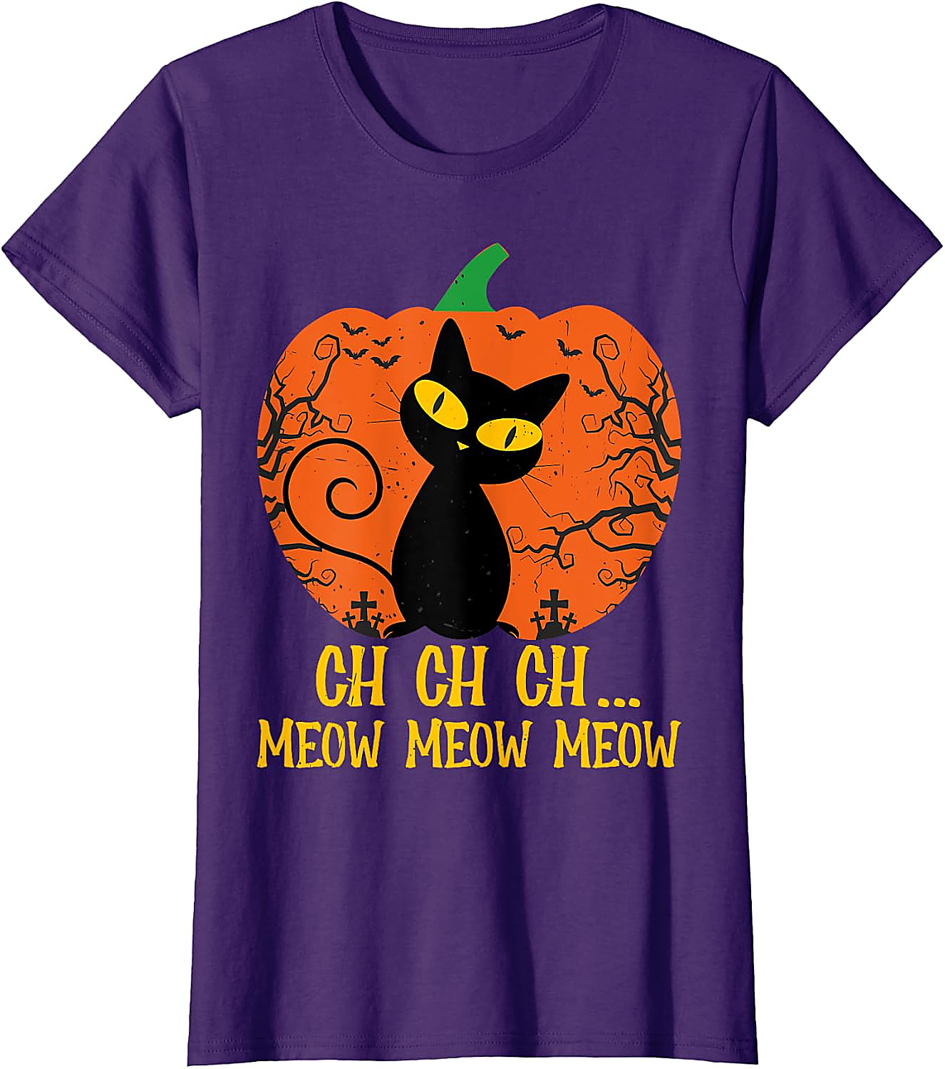 Ch Ch Ch Meow Meow Halloween Cat T-Shirt | Funny Horror Tee