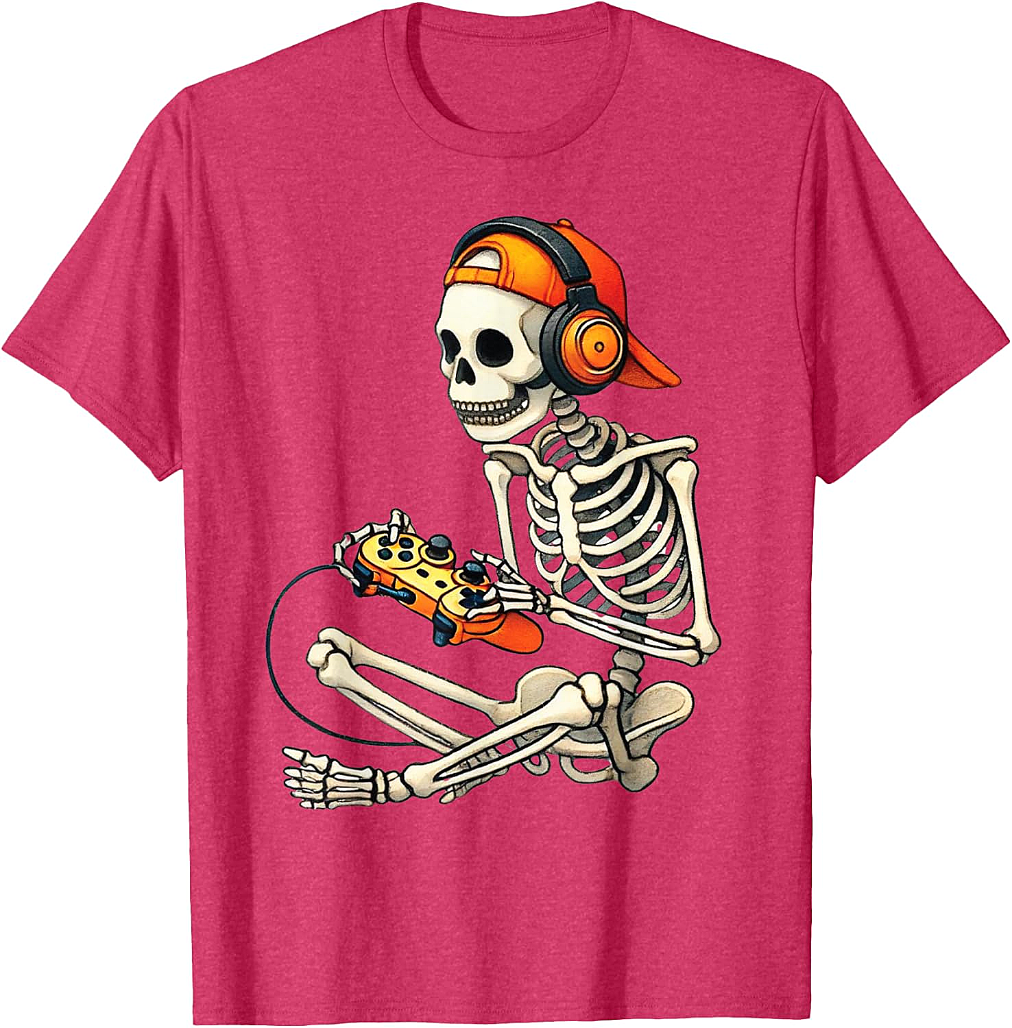  Halloween Skeleton Gamer T-Shirt Funny Gaming Tee