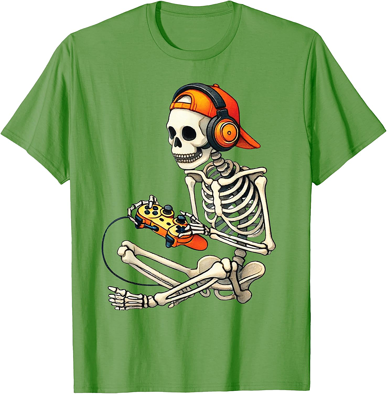  Halloween Skeleton Gamer T-Shirt Funny Gaming Tee