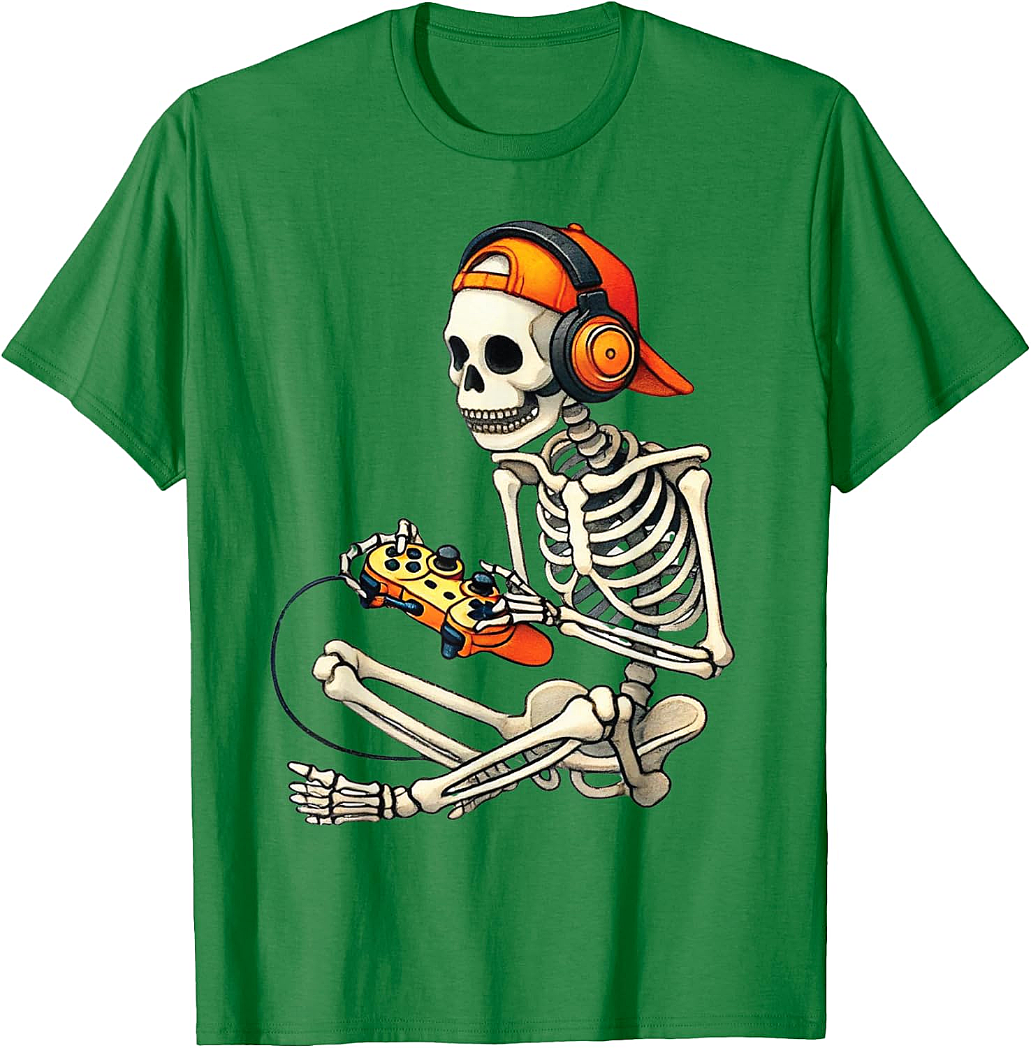  Halloween Skeleton Gamer T-Shirt Funny Gaming Tee