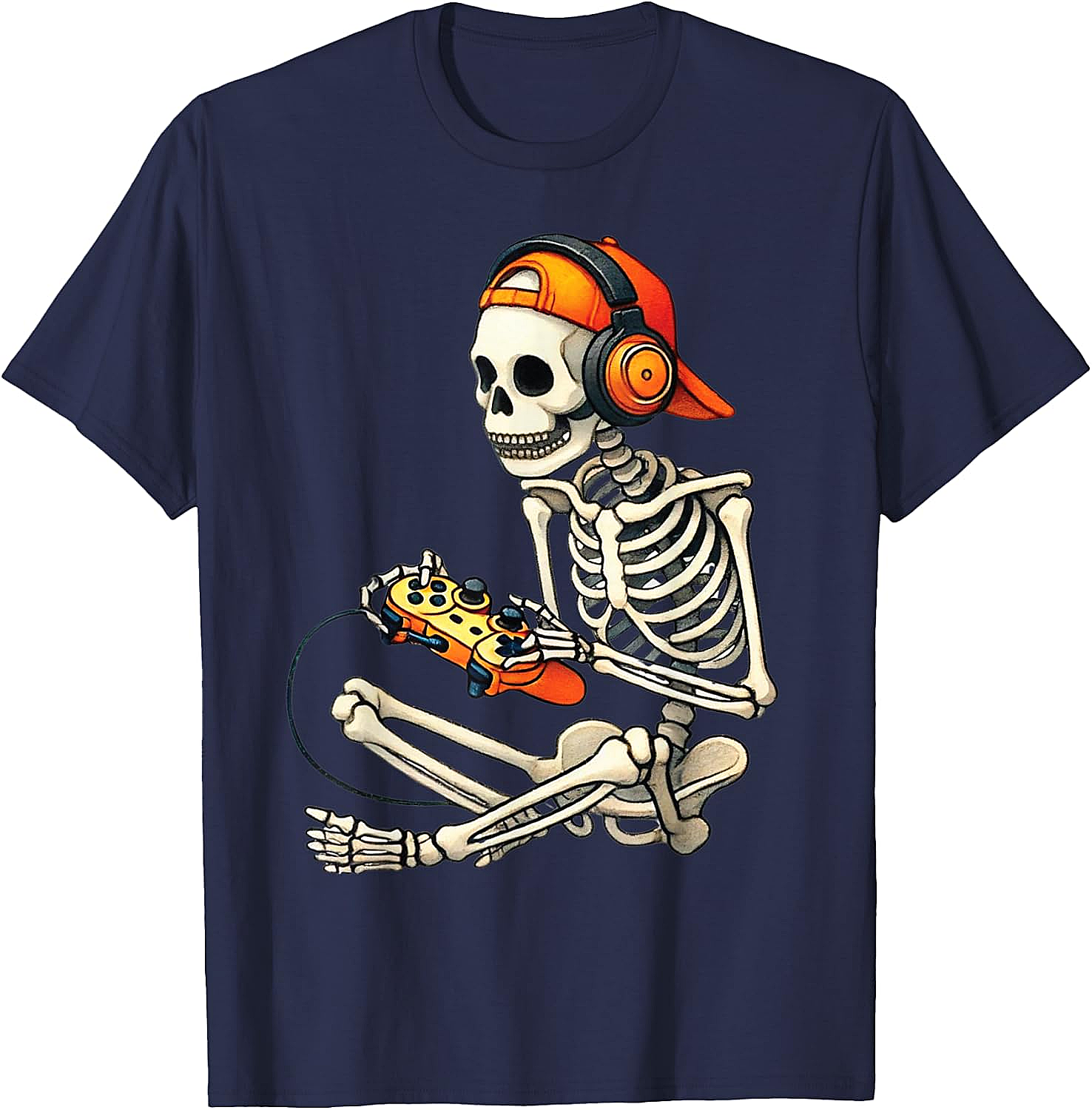  Halloween Skeleton Gamer T-Shirt Funny Gaming Tee