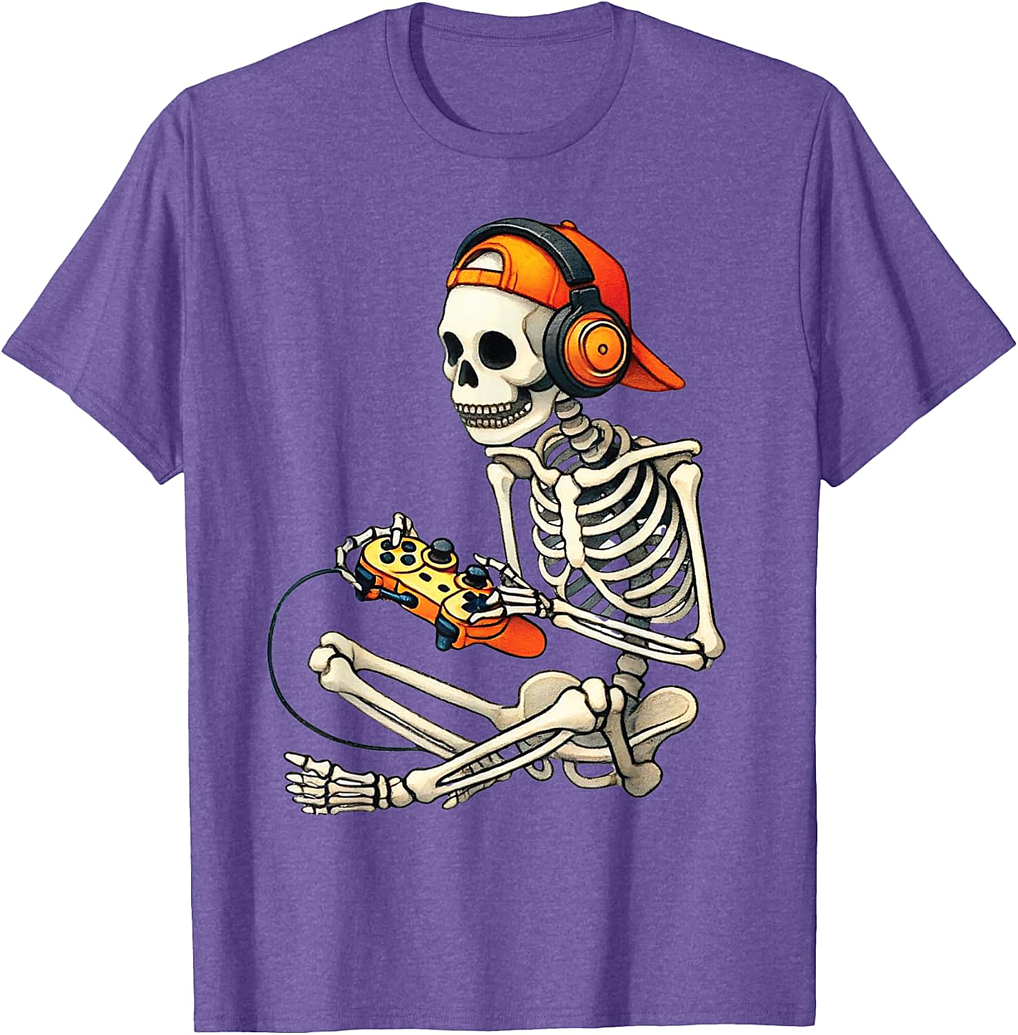  Halloween Skeleton Gamer T-Shirt Funny Gaming Tee