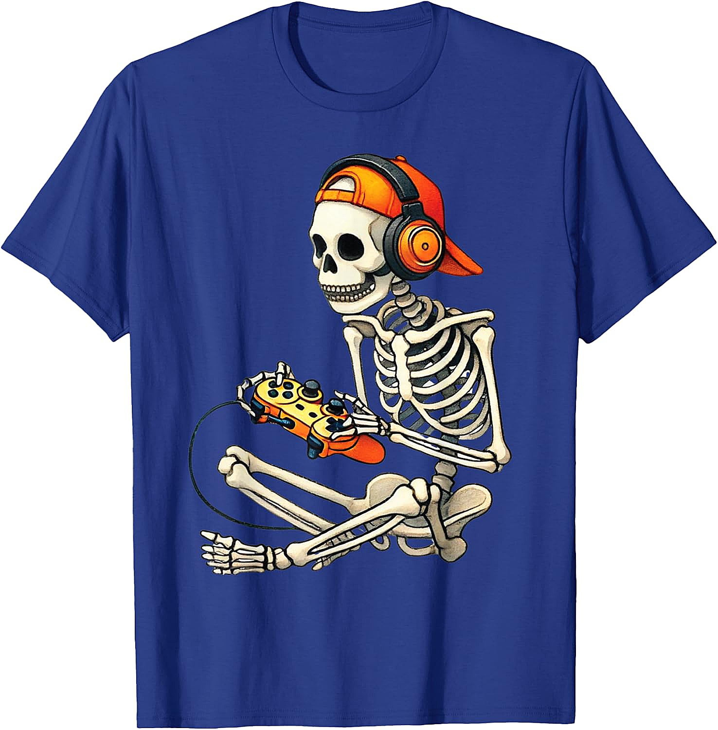  Halloween Skeleton Gamer T-Shirt Funny Gaming Tee