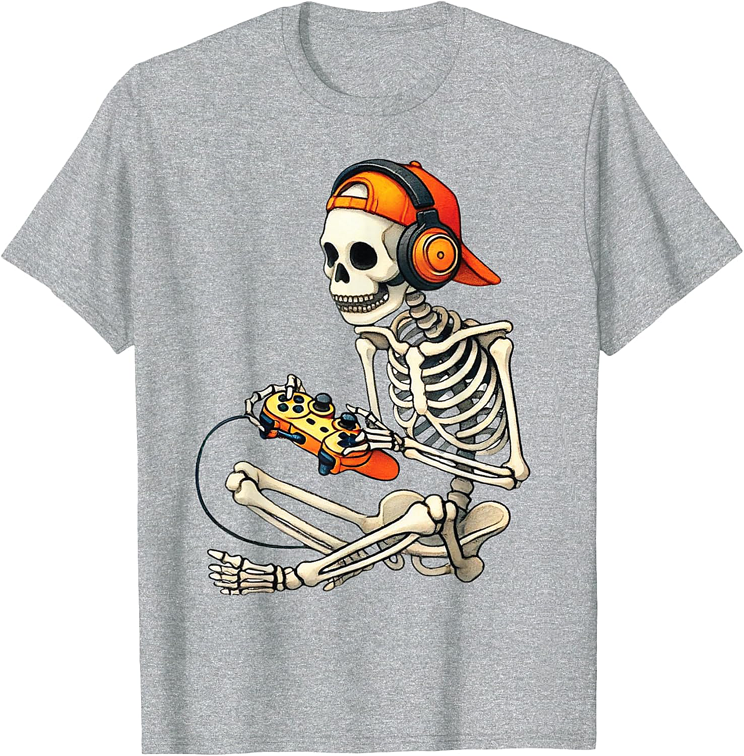  Halloween Skeleton Gamer T-Shirt Funny Gaming Tee