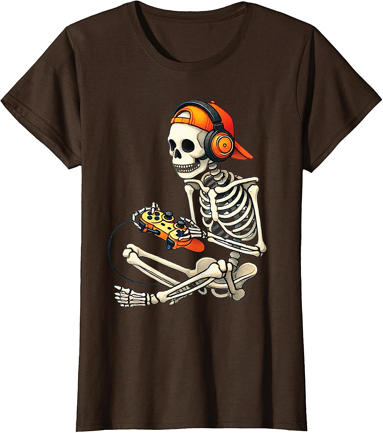  Halloween Skeleton Gamer T-Shirt Funny Gaming Tee