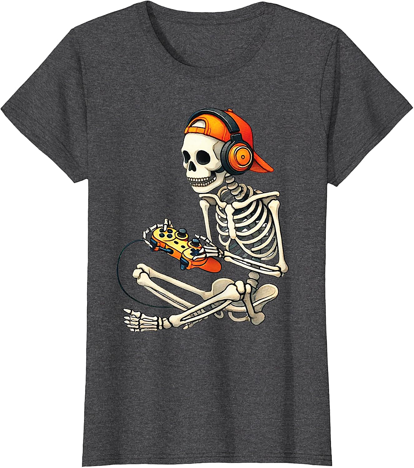  Halloween Skeleton Gamer T-Shirt Funny Gaming Tee