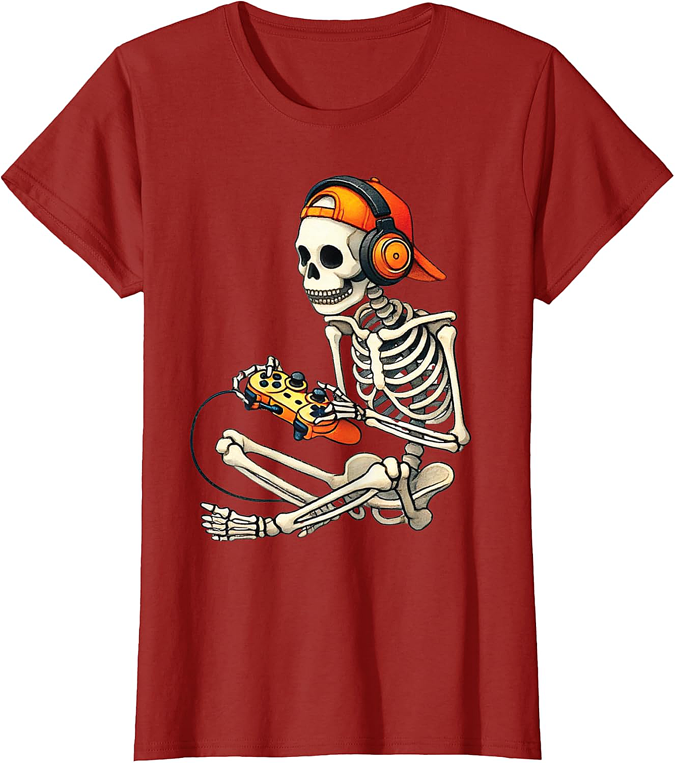  Halloween Skeleton Gamer T-Shirt Funny Gaming Tee