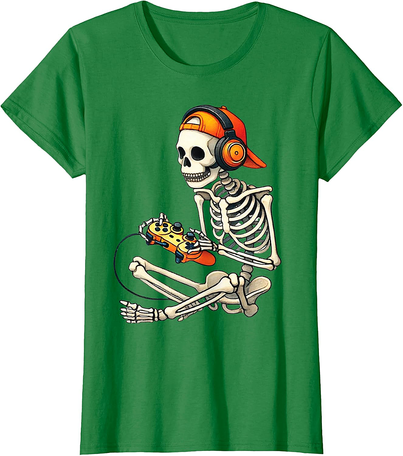  Halloween Skeleton Gamer T-Shirt Funny Gaming Tee