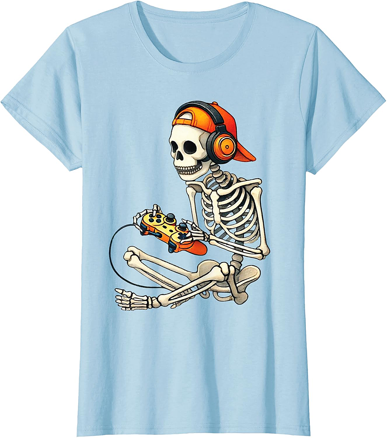  Halloween Skeleton Gamer T-Shirt Funny Gaming Tee