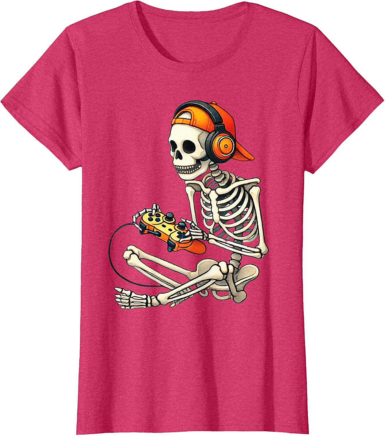  Halloween Skeleton Gamer T-Shirt Funny Gaming Tee