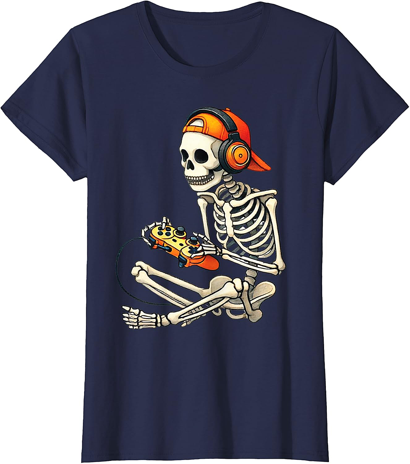  Halloween Skeleton Gamer T-Shirt Funny Gaming Tee