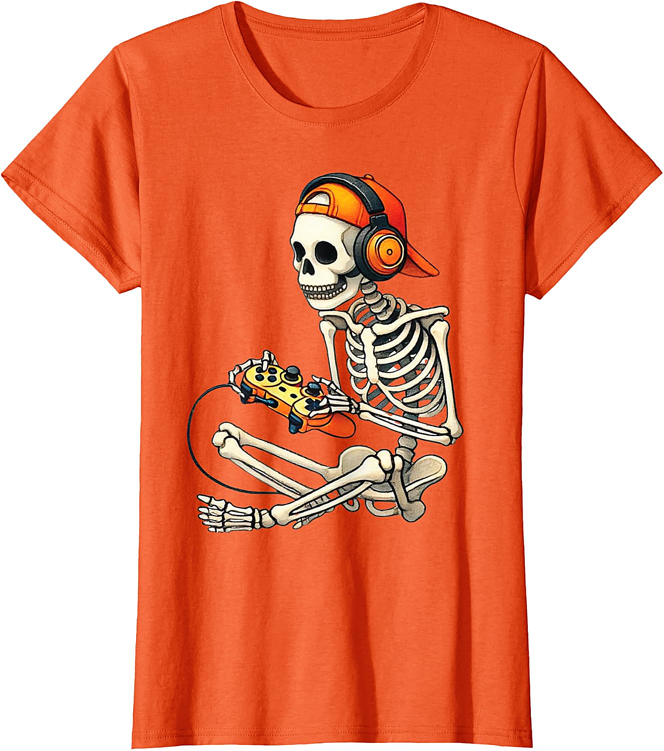  Halloween Skeleton Gamer T-Shirt Funny Gaming Tee