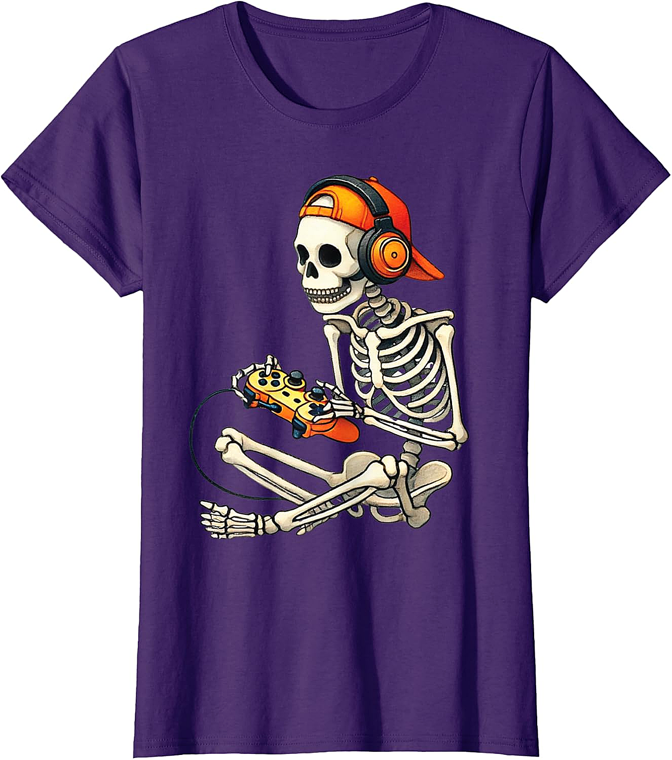  Halloween Skeleton Gamer T-Shirt Funny Gaming Tee