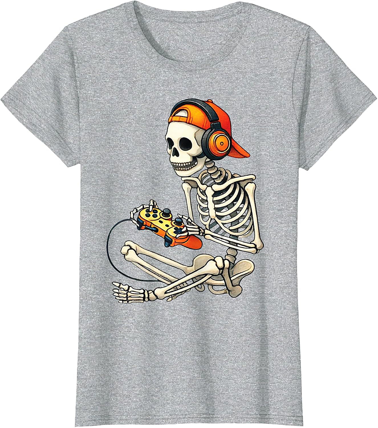  Halloween Skeleton Gamer T-Shirt Funny Gaming Tee