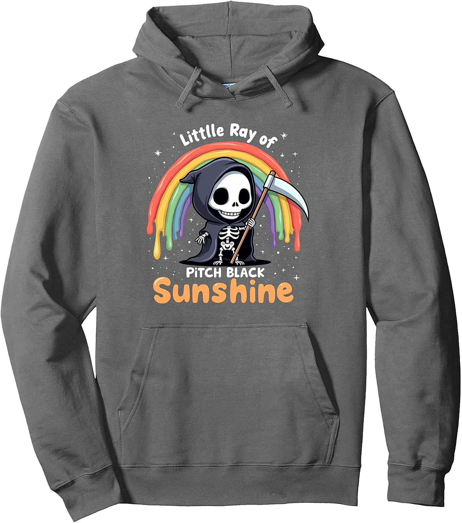 Funny Goth Rainbow Grim Reaper Hoodie | Cozy Pullover