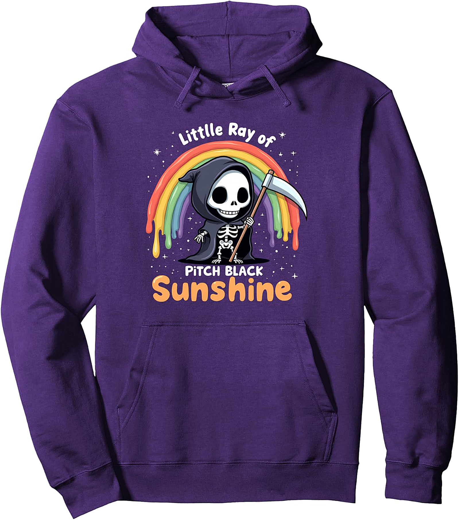 Funny Goth Rainbow Grim Reaper Hoodie | Cozy Pullover