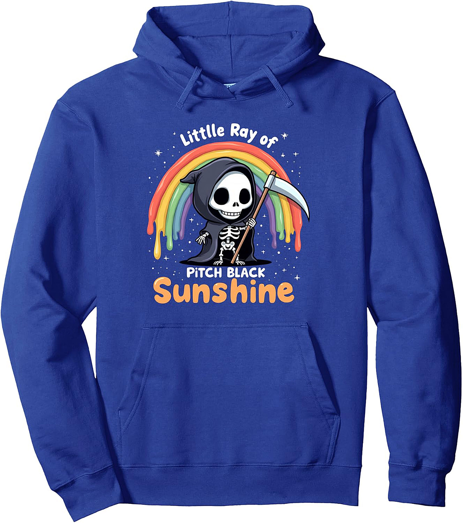Funny Goth Rainbow Grim Reaper Hoodie | Cozy Pullover
