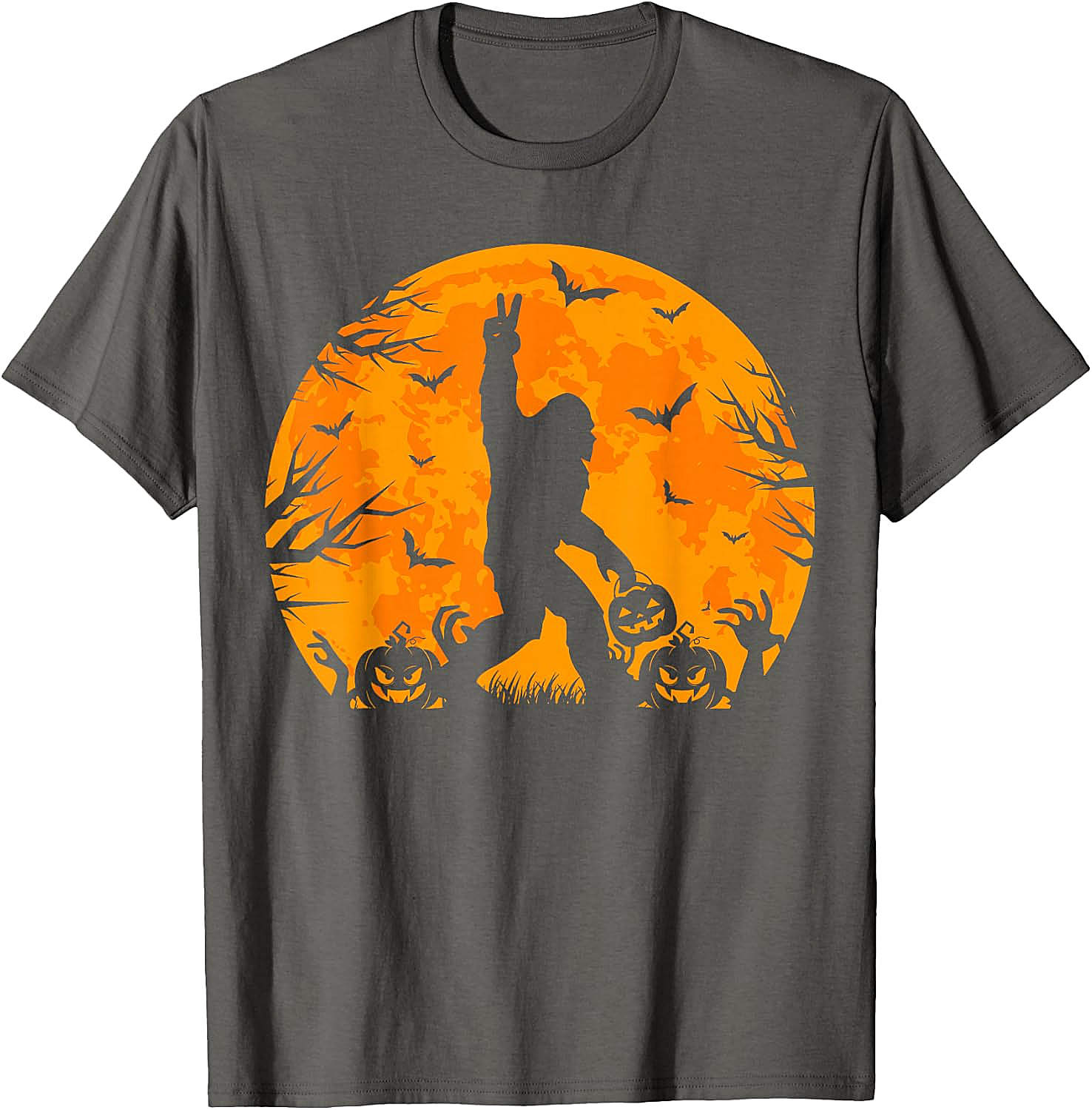 Bigfoot Halloween T-Shirt Funny Sasquatch Pumpkin Tee