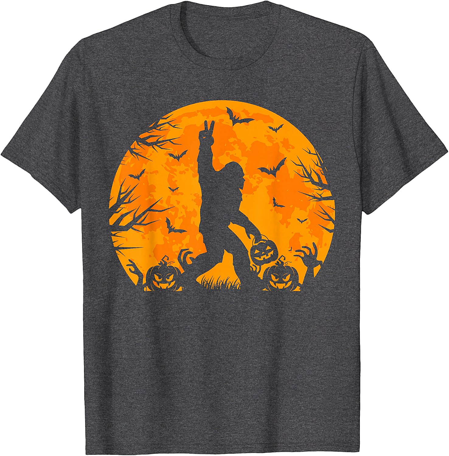 Bigfoot Halloween T-Shirt Funny Sasquatch Pumpkin Tee