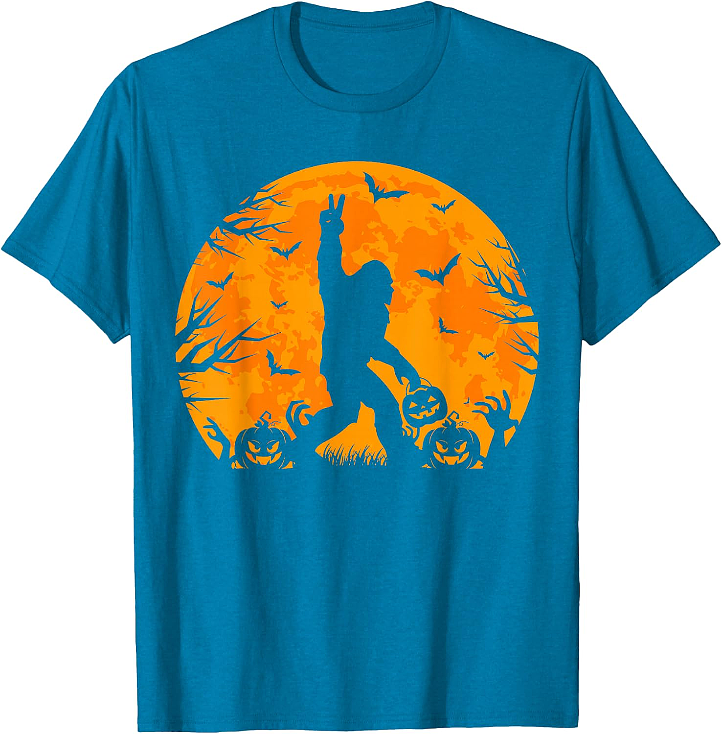 Bigfoot Halloween T-Shirt Funny Sasquatch Pumpkin Tee