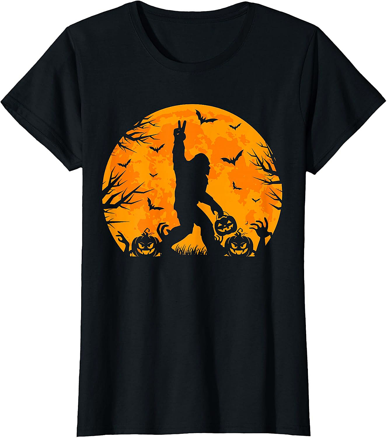 Bigfoot Halloween T-Shirt Funny Sasquatch Pumpkin Tee