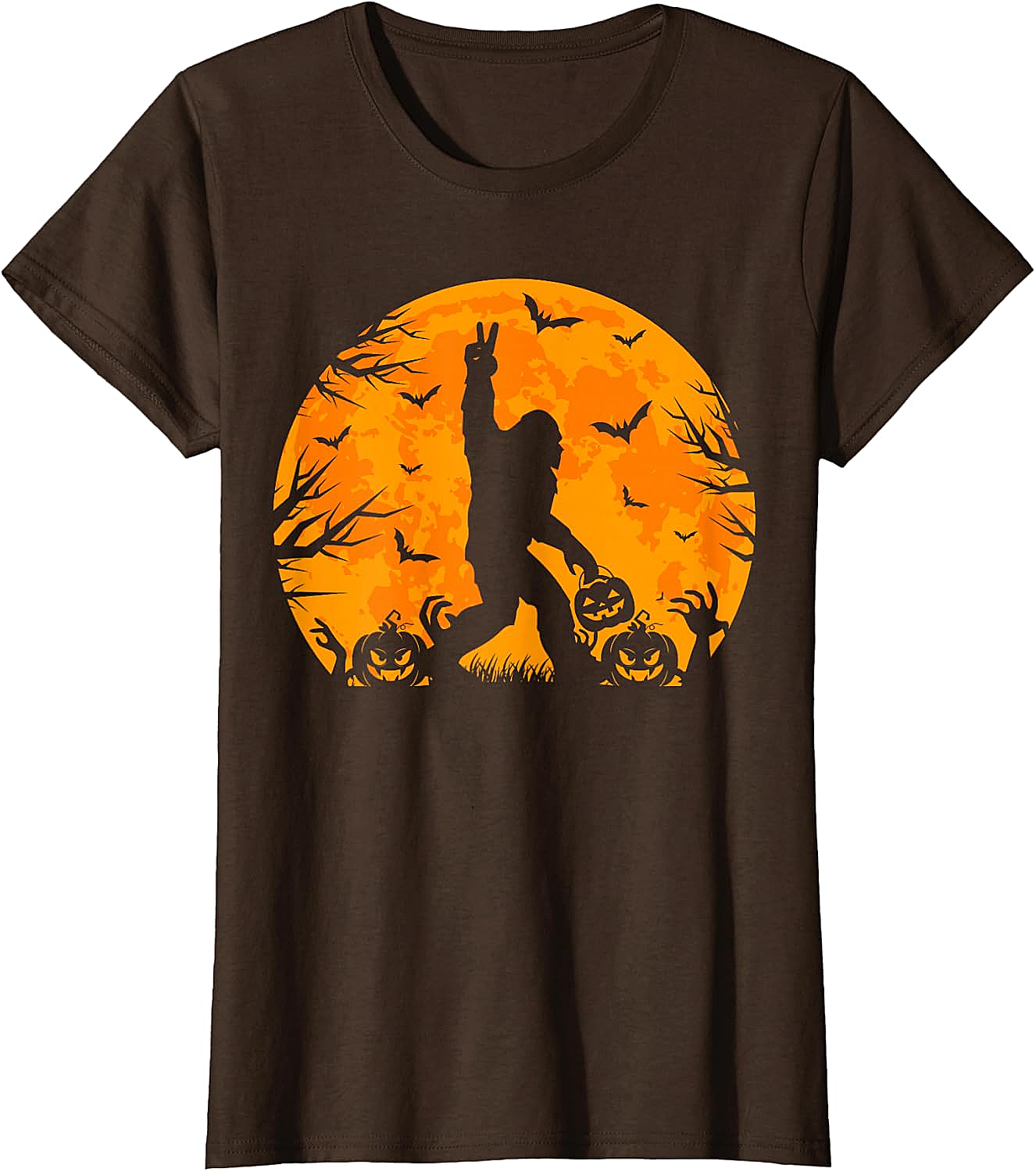 Bigfoot Halloween T-Shirt Funny Sasquatch Pumpkin Tee