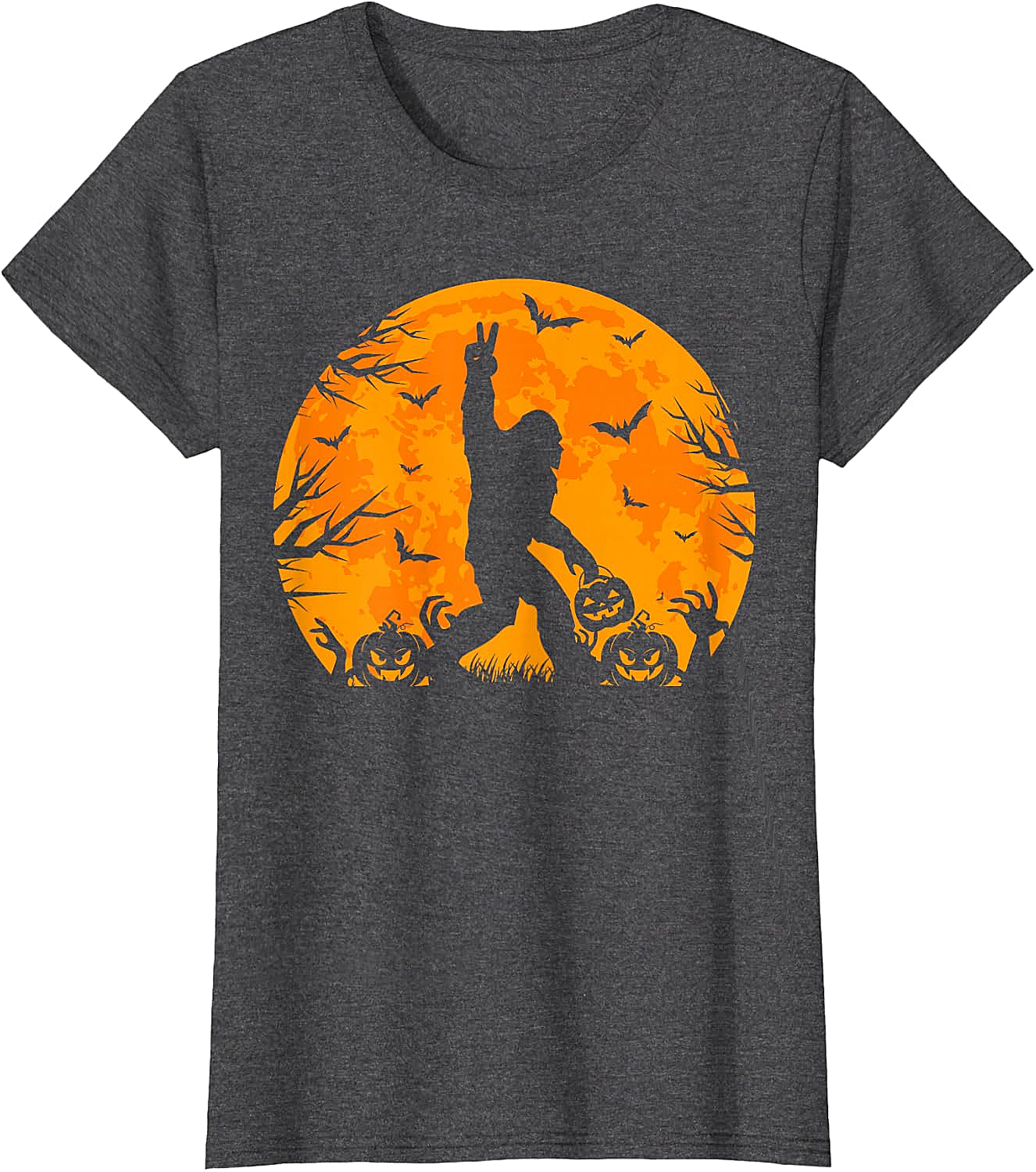 Bigfoot Halloween T-Shirt Funny Sasquatch Pumpkin Tee